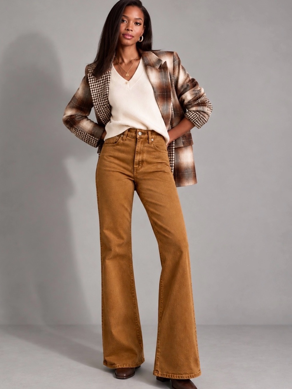 MADEWELL Flea Market Flare Brown High Rise Jeans Size 25 - Picture 3 of 11